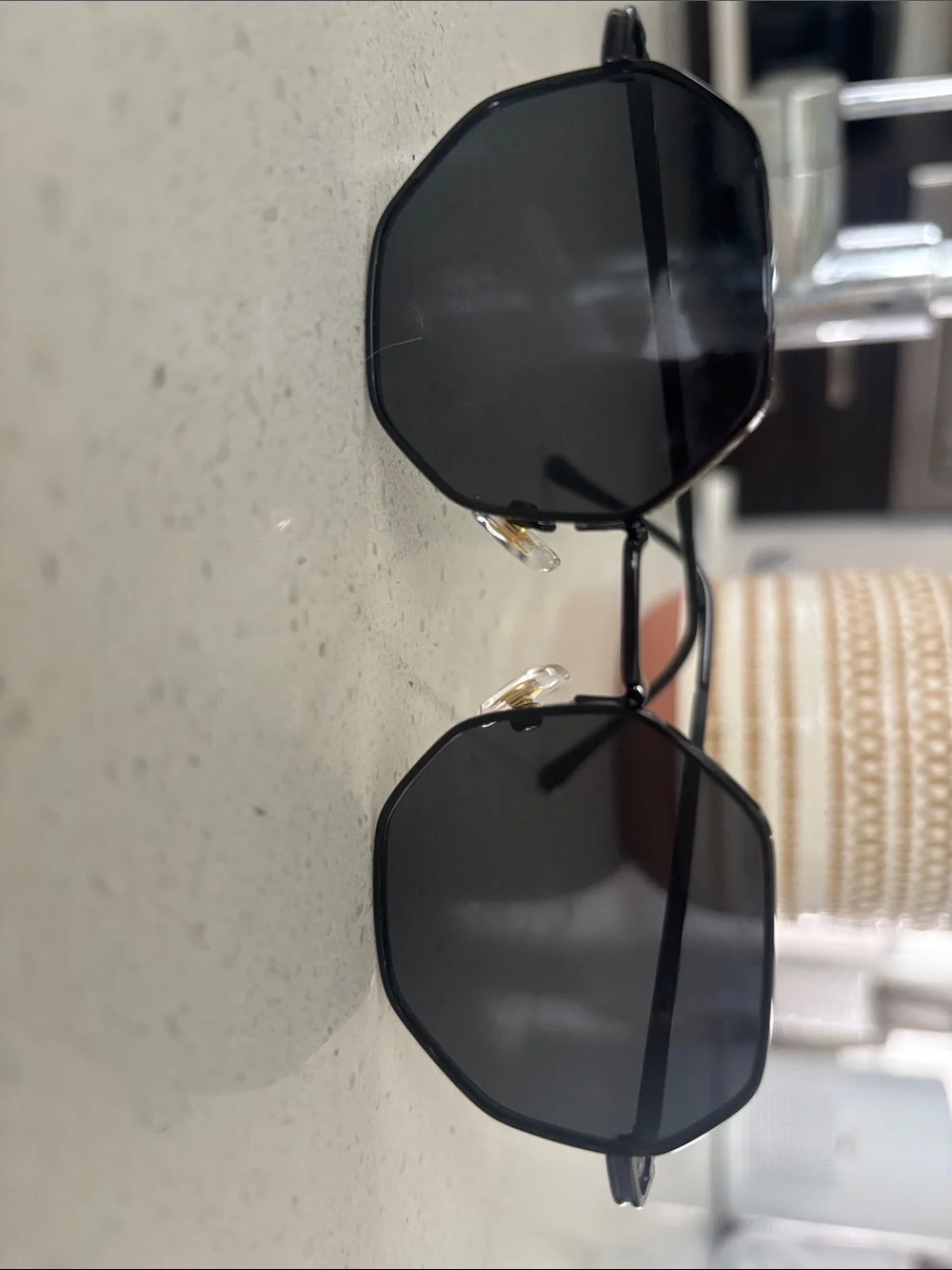 Black Octagonal Unisex Sunglasses